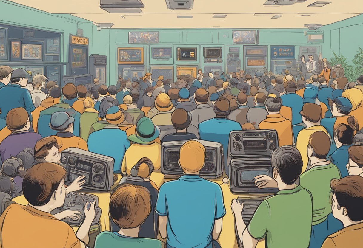 Pessoas reunidas em uma sala de computadores