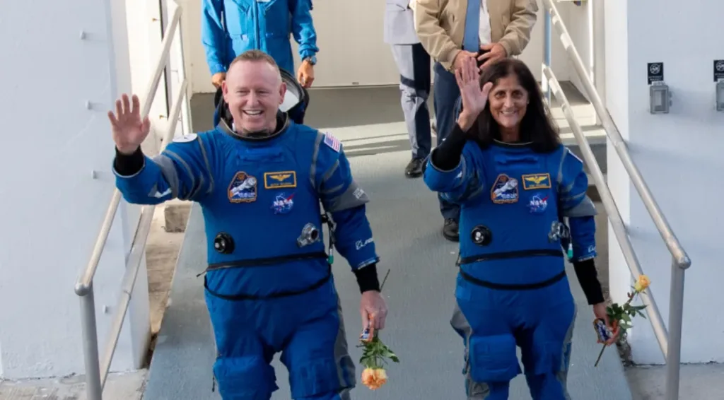 astronautas Butch Wilmore e Suni Williams